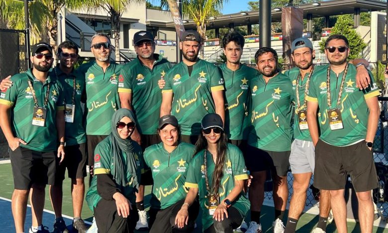 Pakistan Pickleball Federation national team members at the 2025 Pickleball World Cup.