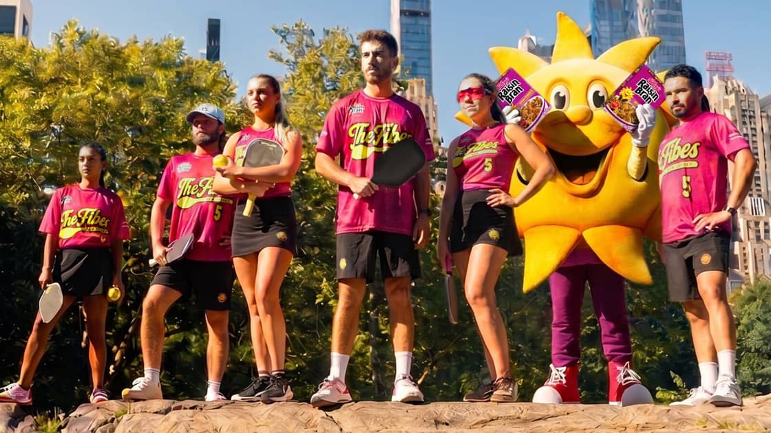 Major League Pickleball team and mascot during a sponsor activation