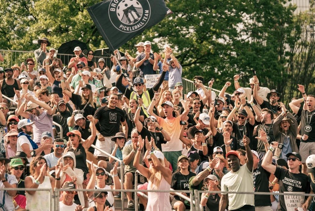 Brooklyn Pickleball Team crowd at a public event